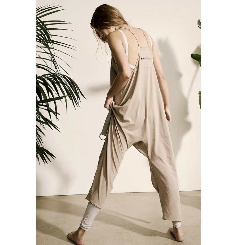 Free People Beige/Taupe Relaxed Tank Jumpsuit - Picture 2 of 7